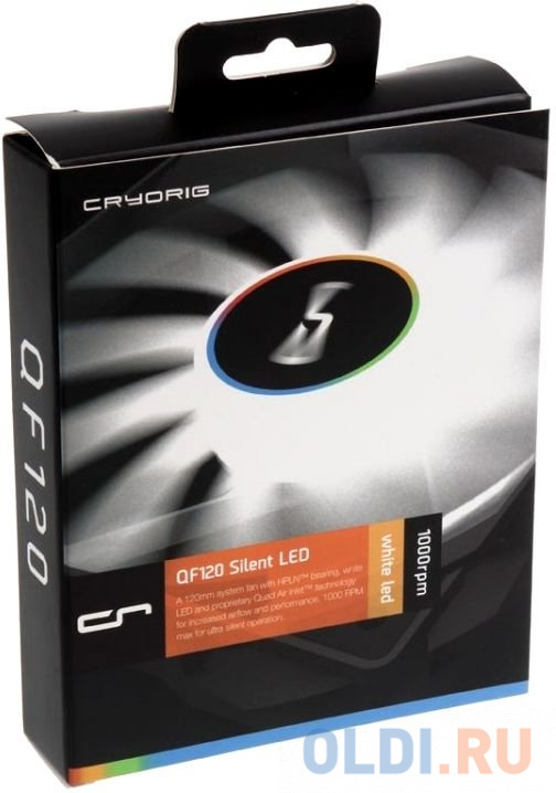 Вентилятор Cryorig QF120 Silent LED, 120x120x25.4 мм, 200-1000 об/мин, 5-19 дБА, PWM, подсветка CR-QFLB - фото 3