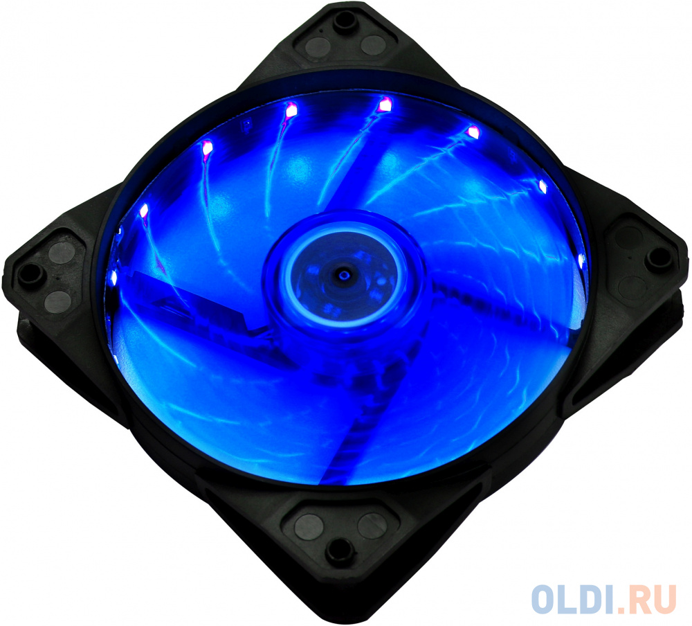 Вентилятор Digma DFAN-LED-BLUE 120x120x25mm 3-pin 4-pin (Molex)23dB 115gr LED Ret - фото 2
