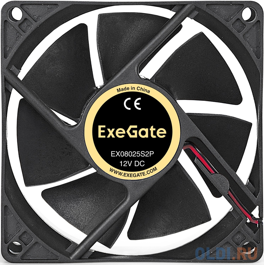 Вентилятор 12В DC ExeGate EX08025S2P (80x80x25 мм, Sleeve bearing (подшипник скольжения), 2pin (разъем 2.54), 2200RPM, 22.5dBA) EX294047RUS - фото 2