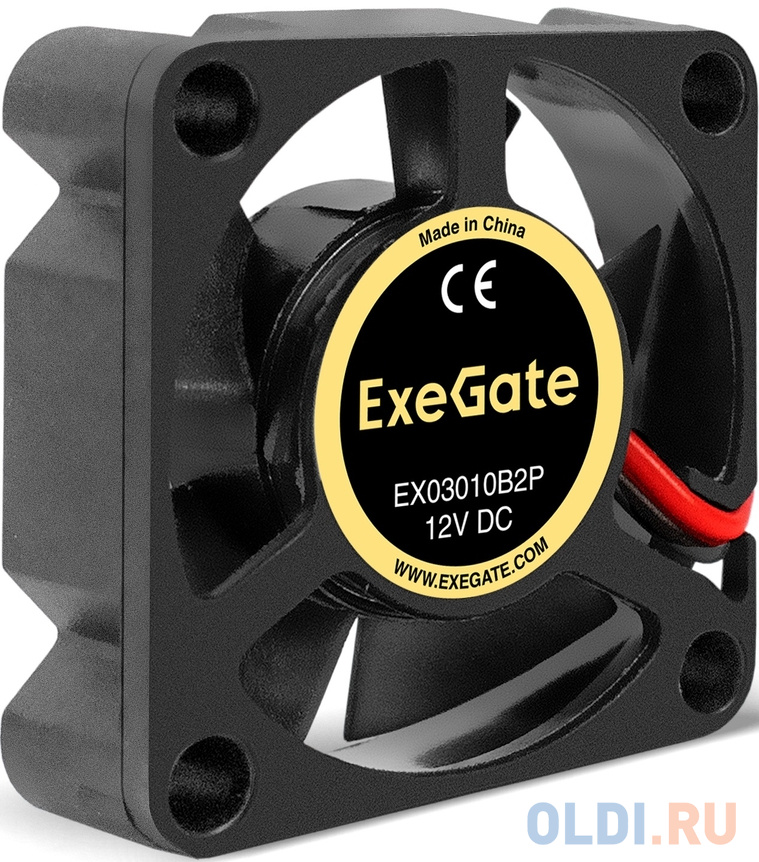 Вентилятор 12В DC ExeGate EX03010B2P (30x30x10 мм, 2-Ball (двойной шарикоподшипник), 2pin, 10500RPM, 29,5dBA) EX295215RUS - фото 1