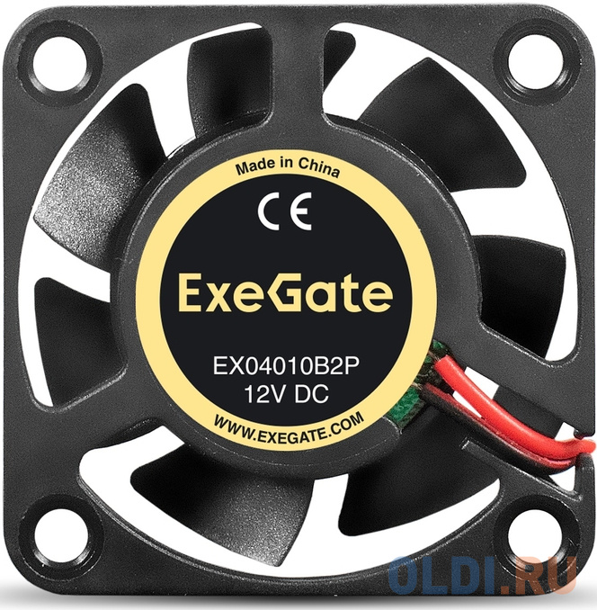 Вентилятор 12В DC ExeGate EX04010B2P (40x40x10 мм, 2-Ball (двойной шарикоподшипник), 2pin, 5500RPM, 26dBA) EX295218RUS - фото 2