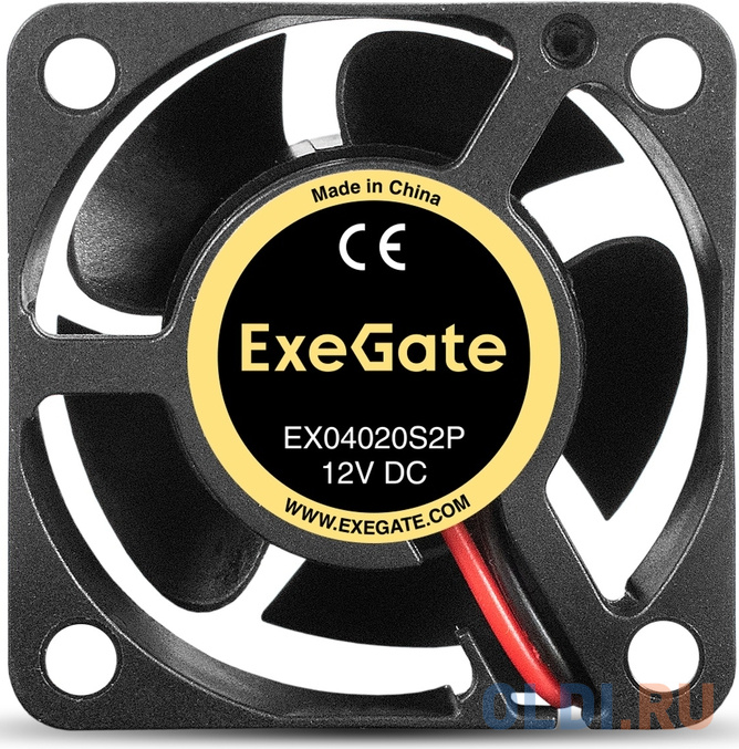 Вентилятор 12В DC ExeGate EX04020S2P (40x40x20 мм, Sleeve bearing (подшипник скольжения), 2pin (разъем 2.54), 6500RPM, 28dBA) EX294955RUS - фото 2