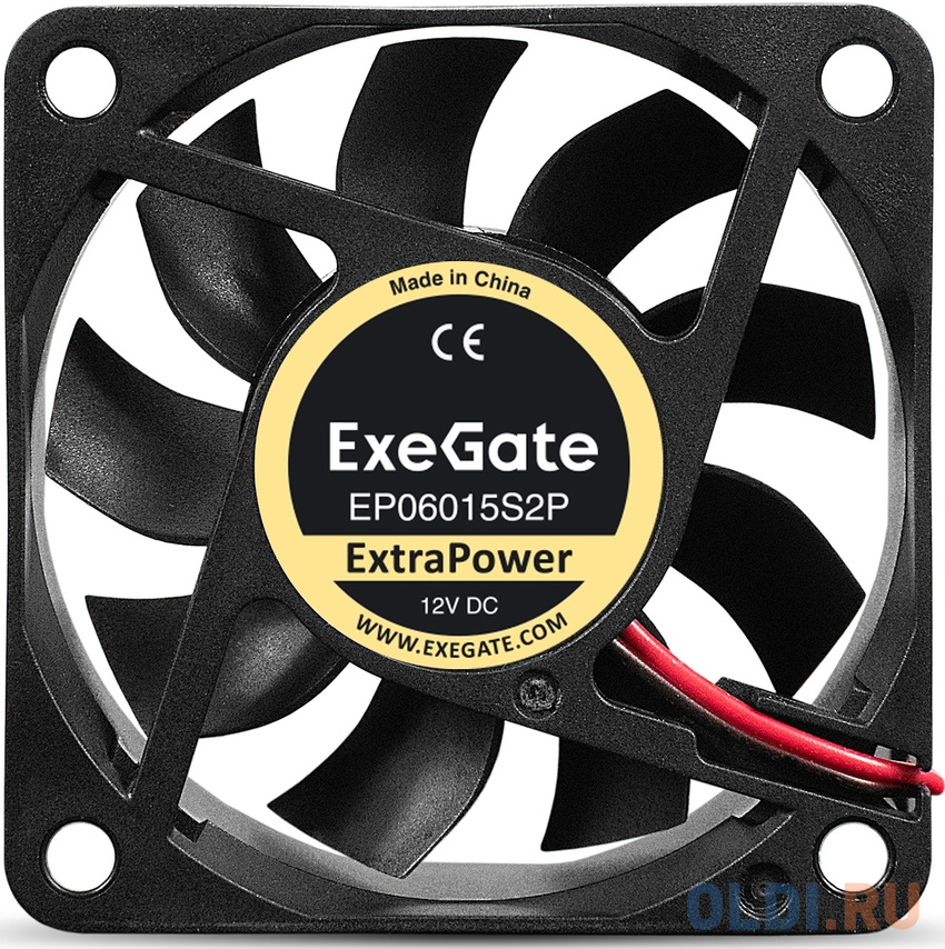 Вентилятор 12В DC ExeGate ExtraPower EP06015S2P (60x60x15 мм, Sleeve bearing (подшипник скольжения), 2pin, 4800RPM, 32dBA) EX295225RUS - фото 2
