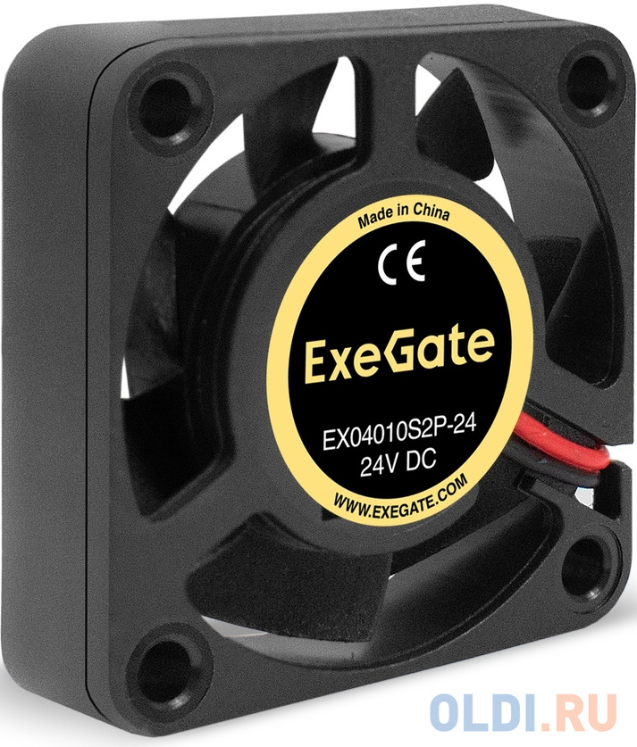 Вентилятор 24В DC ExeGate EX04010S2P-24 (40x40x10 мм, Sleeve bearing (подшипник скольжения), 2pin, 7500RPM, 35.5dBA) EX295201RUS - фото 1