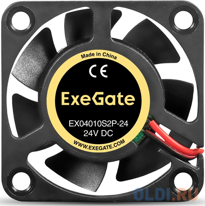 Вентилятор 24В DC ExeGate EX04010S2P-24 (40x40x10 мм, Sleeve bearing (подшипник скольжения), 2pin, 7500RPM, 35.5dBA) EX295201RUS - фото 2