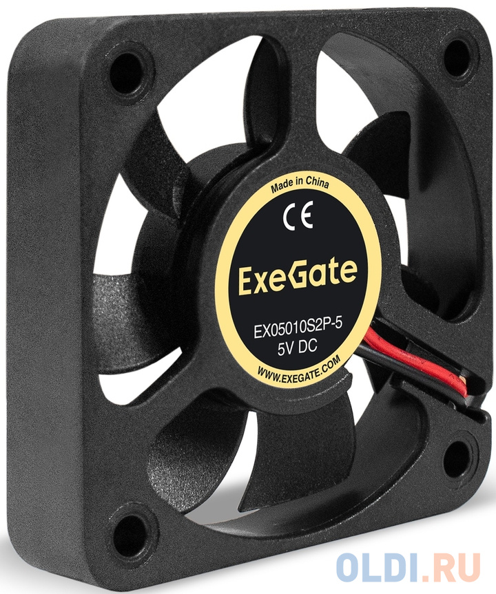 Вентилятор 5В DC ExeGate EX05010S2P-5 (50x50x10 мм, Sleeve bearing (подшипник скольжения), 2pin, 5500RPM, 27dBA) EX295199RUS - фото 1