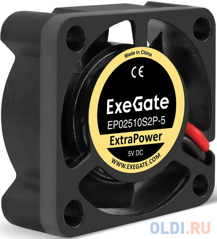 Вентилятор 5В DC ExeGate ExtraPower EP02510S2P-5 (25x25x10 мм, Sleeve bearing (подшипник скольжения), 2pin, 12000RPM, 26dBA) EX295188RUS - фото 1