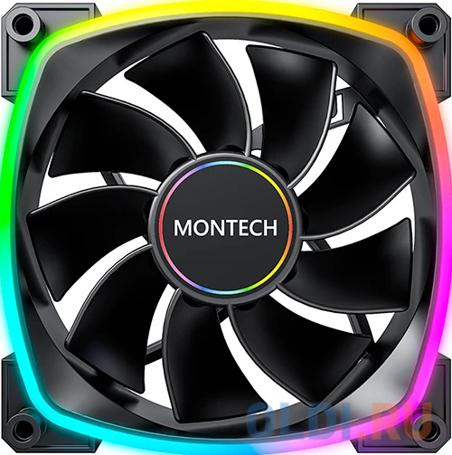 Вентилятор для корпуса Montech RX140 Reverse ARGB 140х140x25 черный 4-pin 27.9дБ (RX140 PWM BLACK) Ret