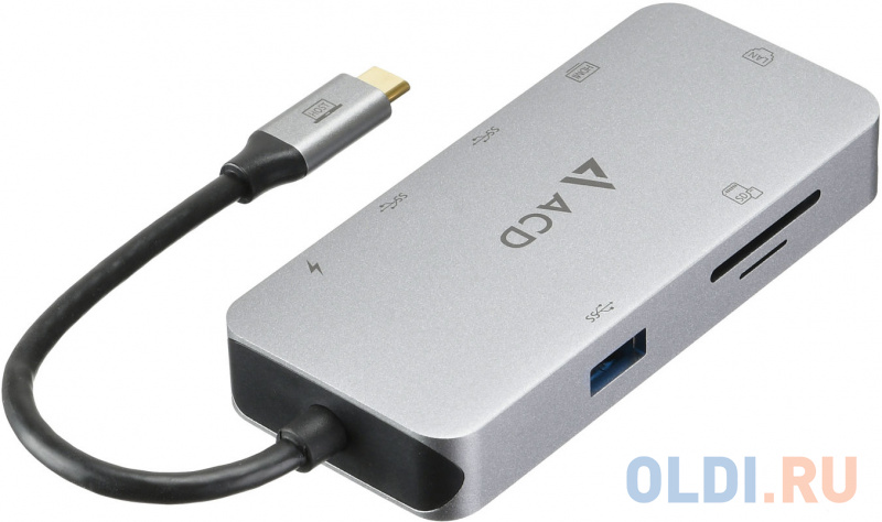 

Fusion C108 Адаптер 8-в-1 USB-C в 3xUSB3.0/HDMI/LAN/SD/mSD/PD-90W (ACD-C108-PAL) RTL {50}, Серебристый