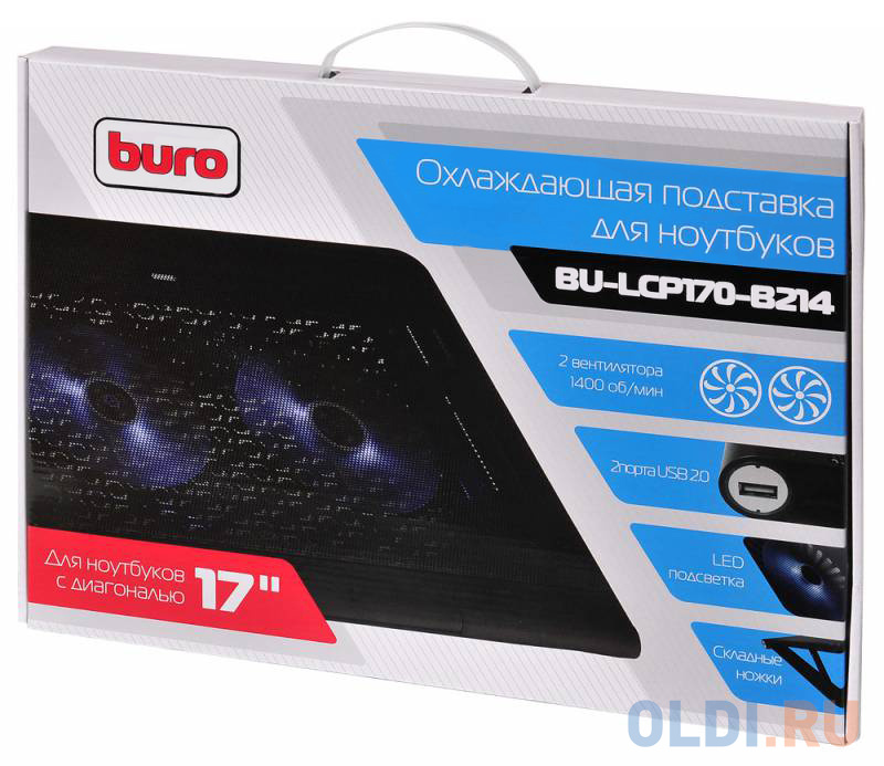 Подставка для ноутбука 17" Buro BU-LCP170-B214 металл/пластик 1400об/мин 23db черный фото