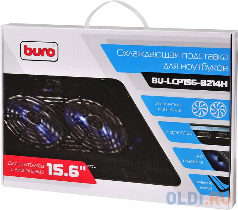 Подставка для ноутбука 15.6" Buro BU-LCP156-B214H металл/пластик 1400об/мин 21db черный фото