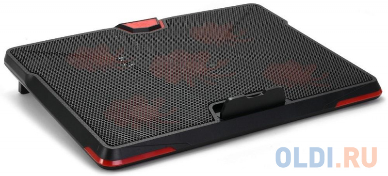 

CROWN Подставка для ноутбука CMLS-130 ( до 19" Размер 390*295*30 мм , кулеры: D110mm*1+ D85mm*4,,красная led подсветка, регулятор скорости, 3 уровня наклона), Черный