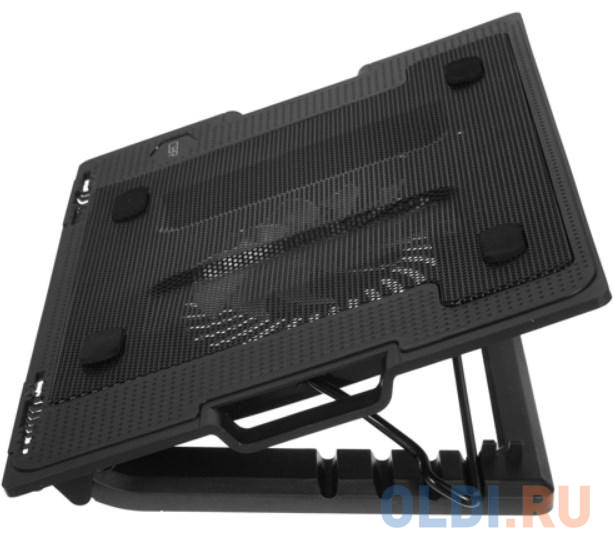 CBR CLP 15202, Подставка для ноутбука до 15,6", 370x265x33 мм, с охлаждением, 2xUSB, вентилятор 125 мм, 20 CFM, LED-подсветка, материал металл/пл фото