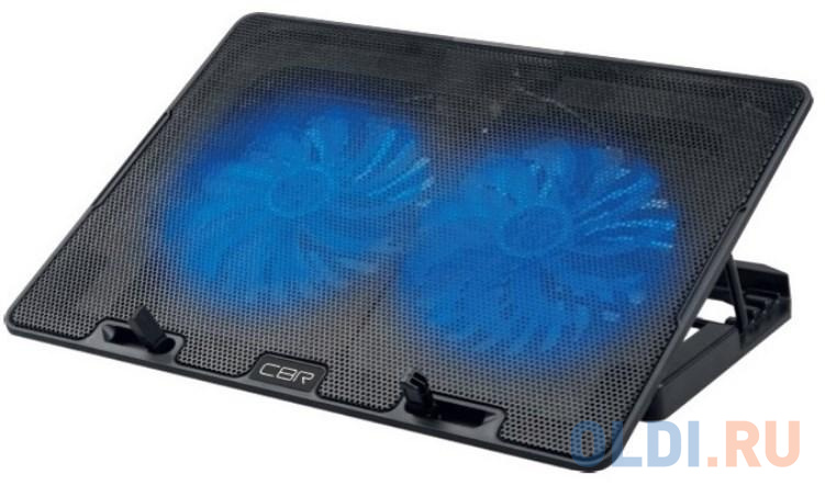 CBR CLP 15502, Подставка для ноутбука до 15,6", 355x255x30 мм, с охлаждением, 2xUSB, вентиляторы 2х125 мм, 50 CFM, LED-подсветка, материал металл