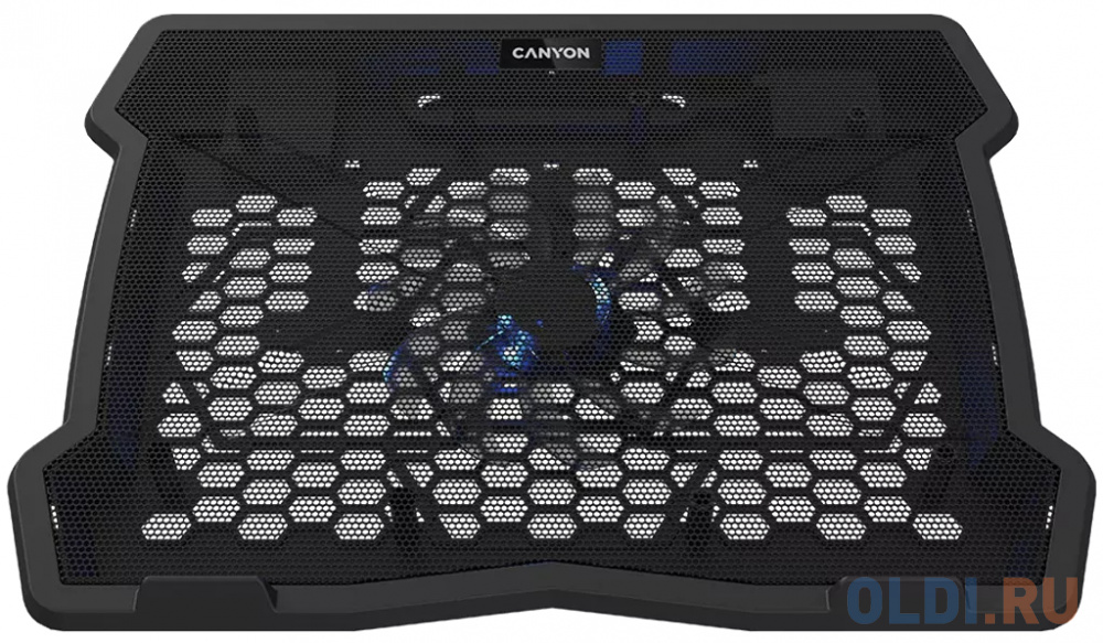 CANYON Cooling stand single fan with 2x2.0 USB hub, support up to 10”-15.6” laptop, ABS plastic and iron, Fans dimension:125*125*15mm(1pc), DC 5V, fan