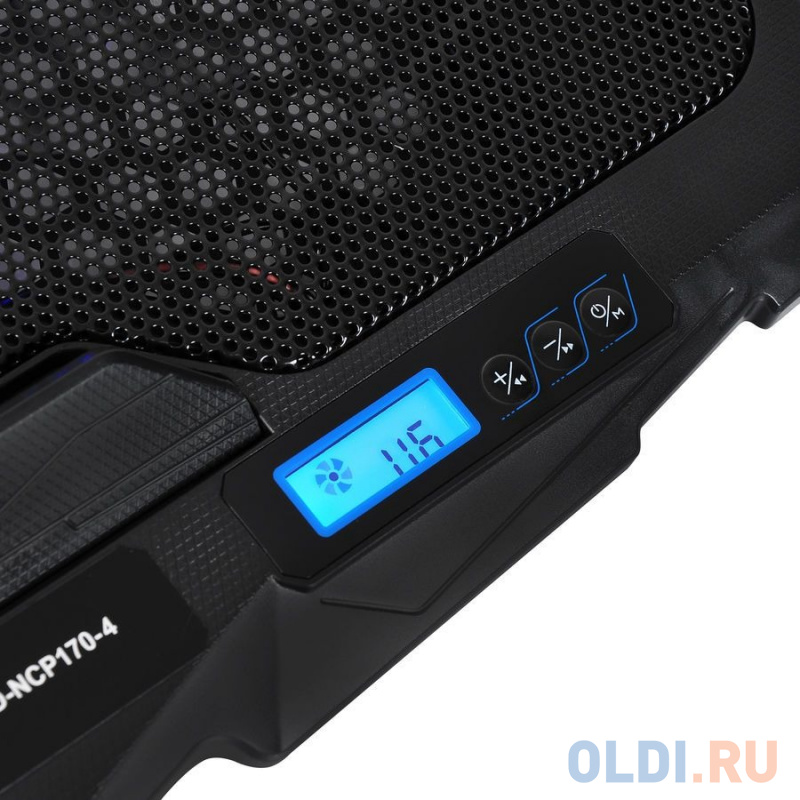 Подставка для ноутбука Digma D-NCP170-4 17"390x280x28мм 2xUSB 4x 70/125ммFAN 750г черный фото