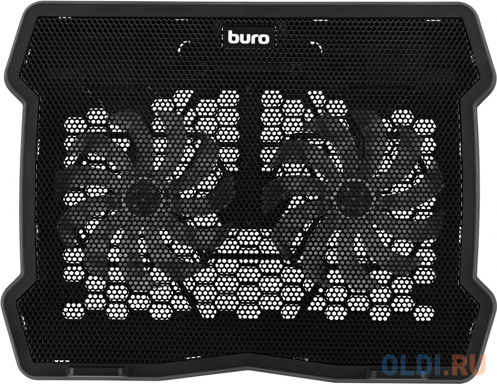 Подставка для ноутбука Buro BU-LCP150-B213 15"335x265x22мм 74.35дБ 1xUSB 2x 140ммFAN 480г металлическая сетка/пластик черный