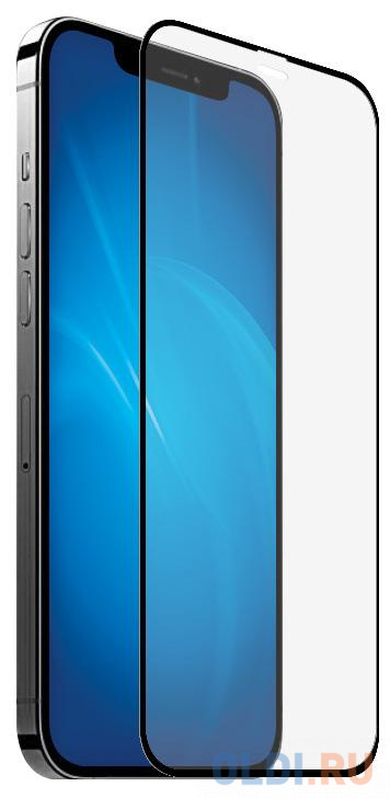 Защитное стекло прозрачная DF iColor-26 для iPhone 12 Pro Max 0.33 мм черная рамка