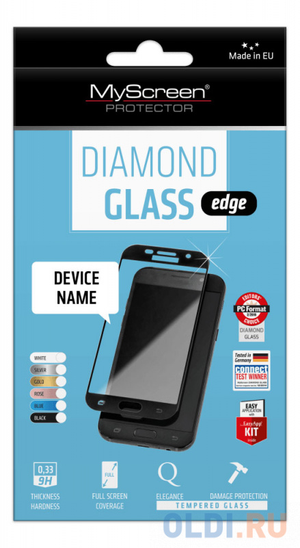 

Защитное стекло Lamel 2,5D MyScreen LITE Glass edge White для iPhone 6/6S MD2081TG FCOV WHITE