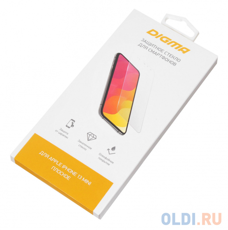 Защитное стекло для экрана Digma DGG1AP13MA для Apple iPhone 13 mini прозрачная 1шт. фото