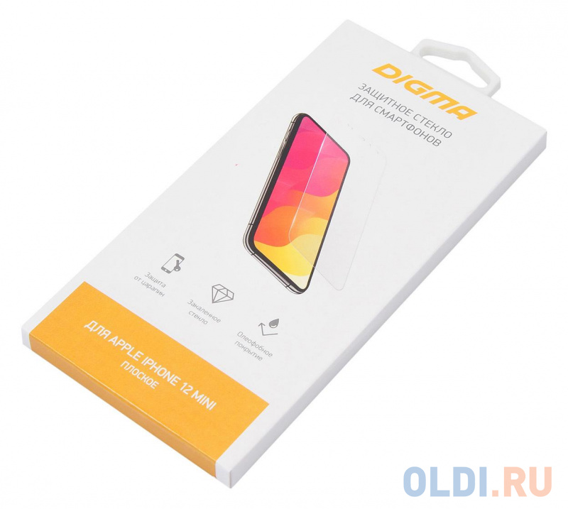 Защитное стекло для экрана Digma для Apple iPhone 12 mini прозрачная 1шт. (DGG1AP12MA) фото