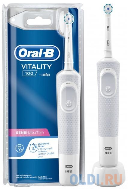 

Зубная щетка электрическая Oral-B Vitality 3D White 100 белый