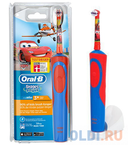 

Зубная щётка Braun Oral-B Stages Power Cars красный/синий