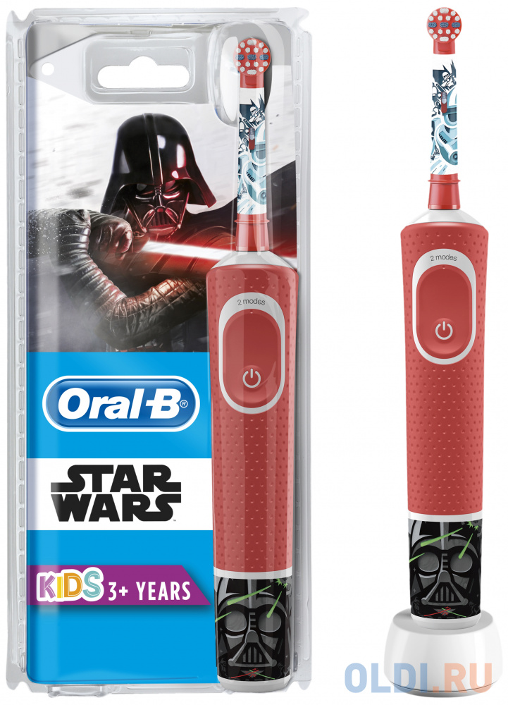

Зубная щетка электрическая Oral-B Kids Starwars красный/белый