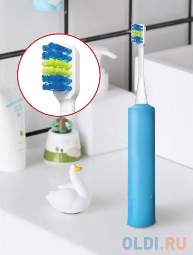 Детская электрическая зубная щетка для детей 3 года до 10 лет. Синяя. r o c s kids зубная щетка для детей от 3 до 7 лет 1 шт