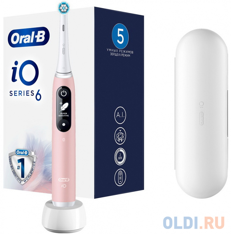 

Электрическая зубная щетка IO6 SENS ED. PINK SAND+CASE ORAL-B