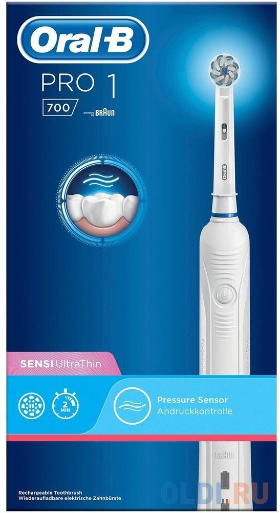 Зубная щетка электрическая Oral-B Pro 700 Sensi Clean белый Вид№3