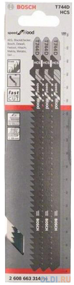 

Пилки для лобзика BOSCH 2608663314 3шт. T 744 D HCS