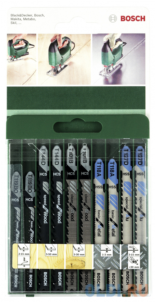 

Лобзиковая пилка Bosch SET T-ХВ 10шт 2609256746