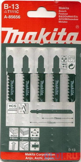 

Лобзиковая пилка Makita A-85656 5шт