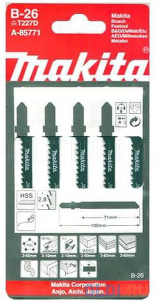 Лобзиковая пилка Makita A-85771 5шт