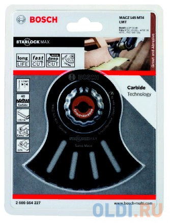 

Полотно пильное BOSCH 2608664227 starlockmax carbide большое сегментированное 145мм macz 145 mt4