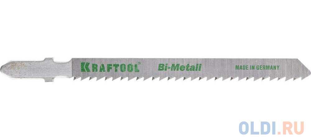 Полотна KRAFTOOL, T101BF, для эл/лобзика, Bi-Metall, по твердому дереву, чистый рез, EU-хвост., шаг 2,5мм, 75мм, 2шт 159507-2,5 - фото 1