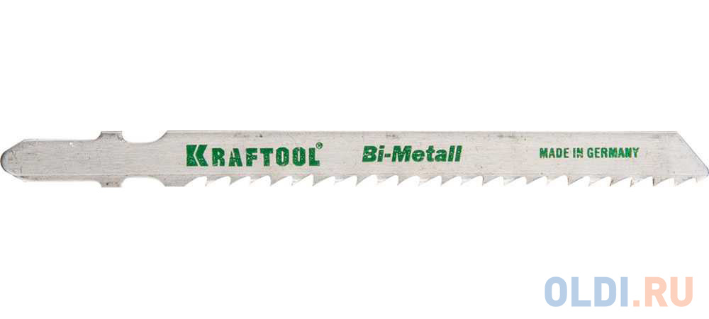 Полотна KRAFTOOL, T127DF, для эл/лобзика, Bi-Metall, по мягкому металлу (3-15мм), EU-хвост., шаг 3мм, 75мм, 2шт