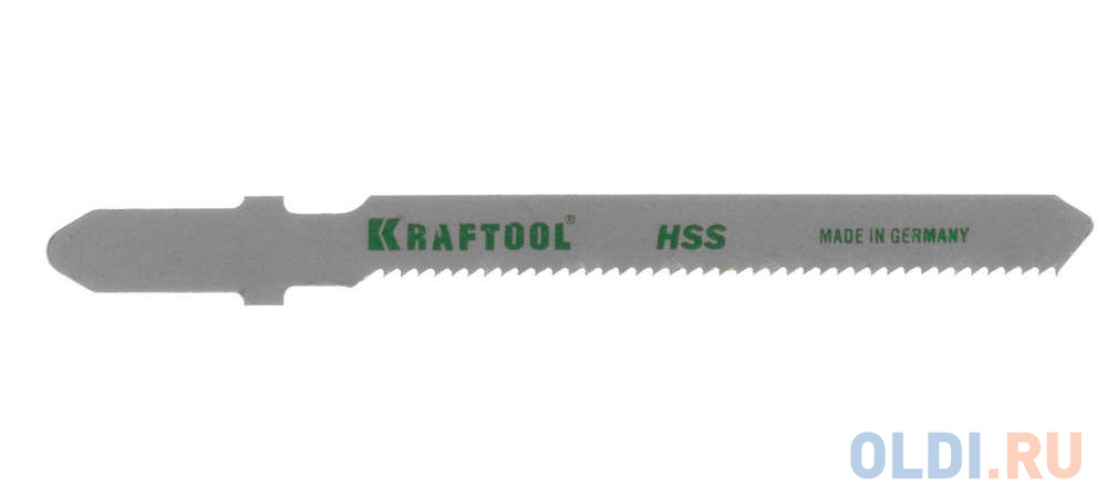 Полотна KRAFTOOL, T218A, для эл/лобзика, HSS, по металлу, фигурный рез, EU-хвост., шаг 1,2мм, 50мм, 2шт 159553-1,2 - фото 1