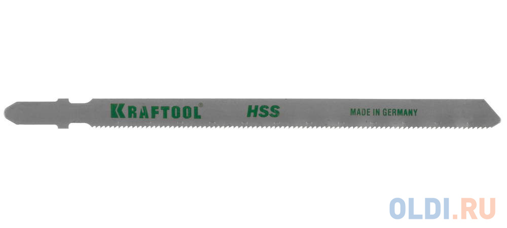 Полотна KRAFTOOL, T318A, для эл/лобзика, HSS, по металлу (1-3мм), EU-хвост., шаг 1,2мм, 110мм, 2шт 159552-1,2 - фото 1