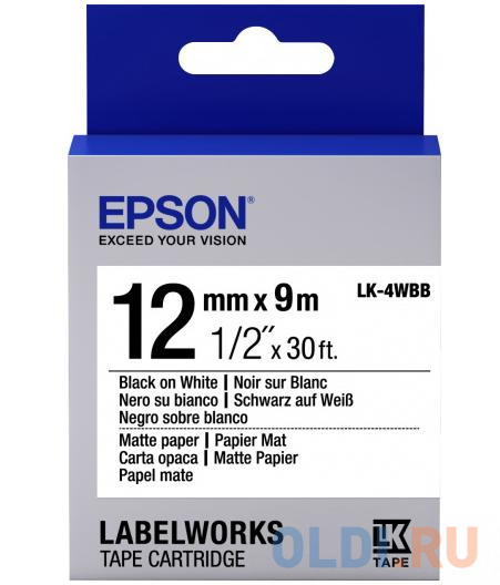 Лента Epson LK-4WBB C53S654023