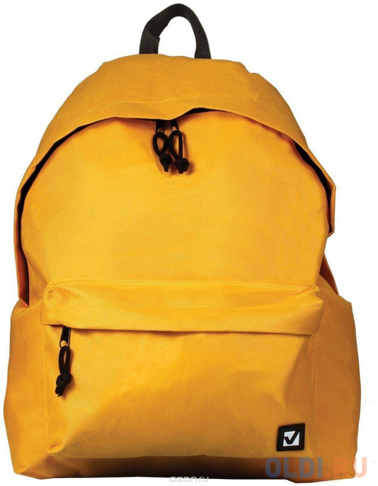 Рюкзак BRAUBERG, универсальный, сити-формат, один тон, желтый, 20 литров, 41х32х14 см, 225378 рюкзак brauberg универсальный сити формат   marble 20 литров 41х32х14 см 270790