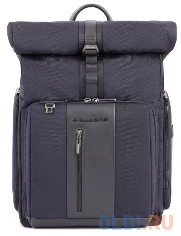 

Рюкзак Piquadro Brief2 CA5949BR2/BLU роллтоп синий ткань/кожа