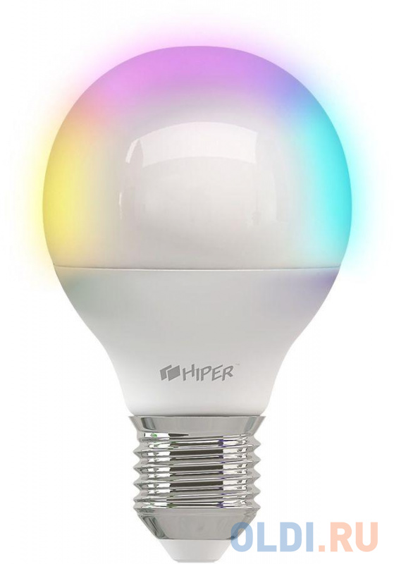 

Лампочка: HIPER Smart LED bulb IoT A1 RGB/Умная LED лампочка/Wi-Fi/Е27/Шар А65/Регулируемая яркость и цвет/12Вт/2700К-6500К/1020lm IOT A1 RGB