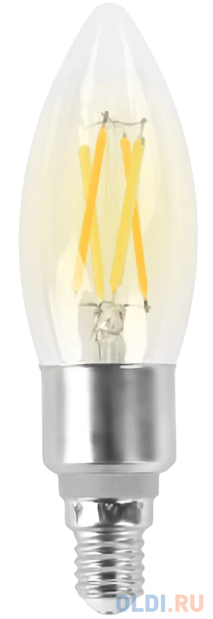 Умная LED лампа филамент GEOZON /E14/C35/5.5W/2200K-5500K/Wi-Fi/AC 220-250В, 50/60Гц/470lm/transparent GSH-SLF02