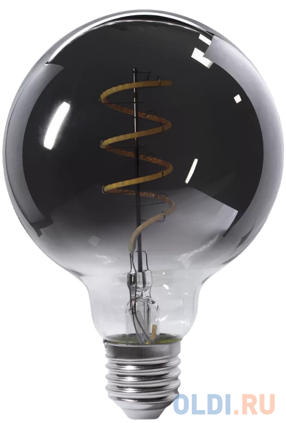 Умная LED лампа GEOZON филамент тонированная /E27/G80/5.5W/2200K-5500K/Wi-Fi/AC 220-250В, 50/60Гц/450lm/black GSH-SLF05 фото