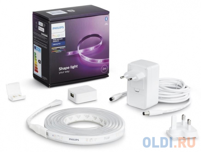 

Светодиод Philips Hue Светодиодная лента - базовый блок 1 метр с адаптером COL LIGHTSTRIP PLUS EU/UK BASE mixed