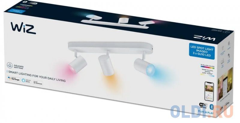 Светильник IMAGEO WiZ Spots 3x5W W 22-65K RGB фото