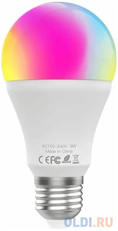 Светодиодная лампа MOES Smart LED Bulb WB-TDA7-RCW-E27 Wi-Fi, E27, 7 Вт, 630 Лм, холодный белый