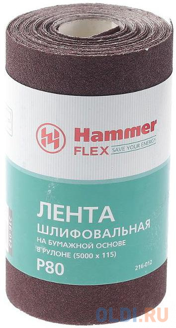 

Лента шлиф. Hammer Flex 216-012 115х5м P80 бум. основа, рулон